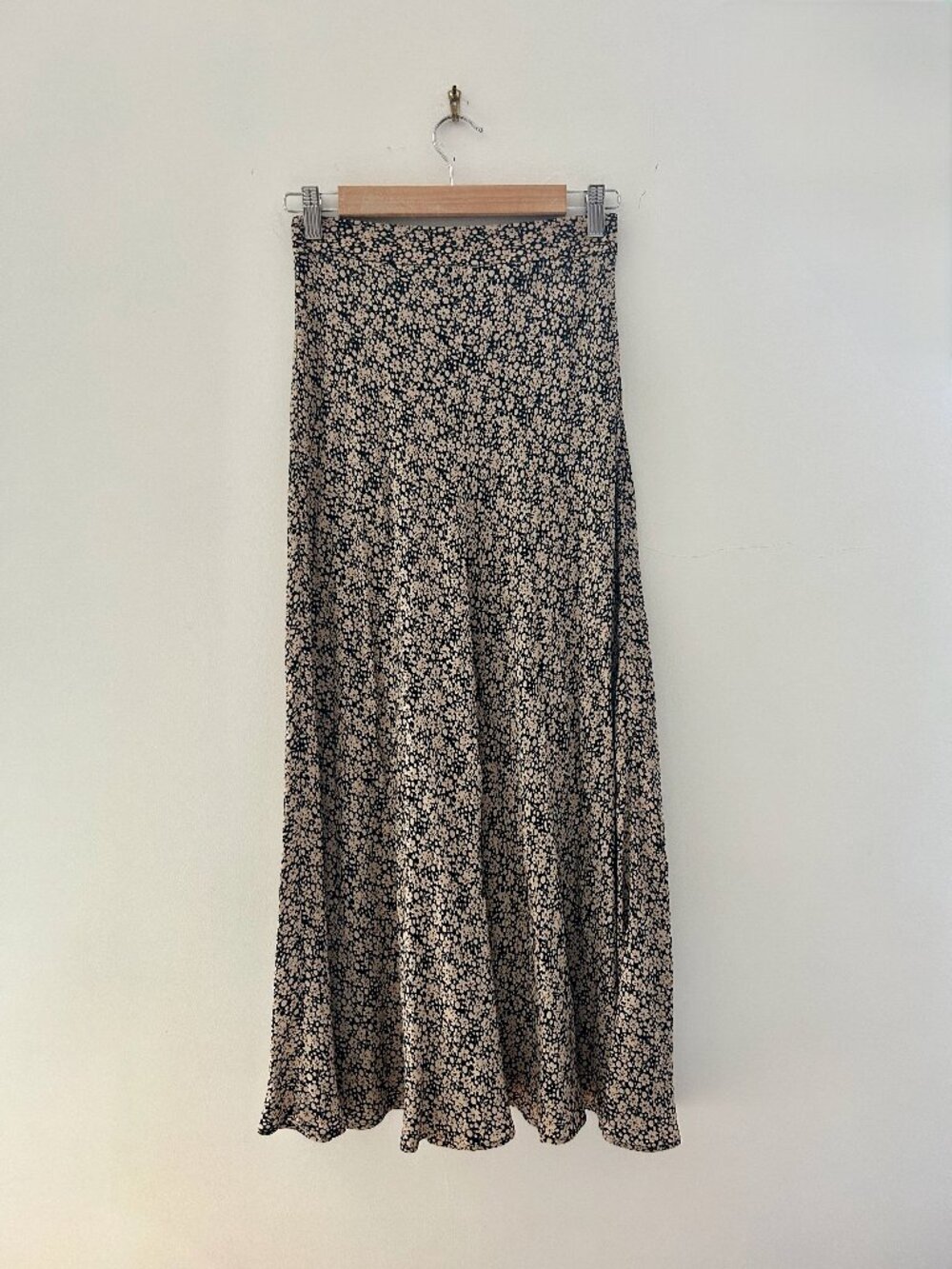 Zara Floral Print A-Line Maxi Skirt